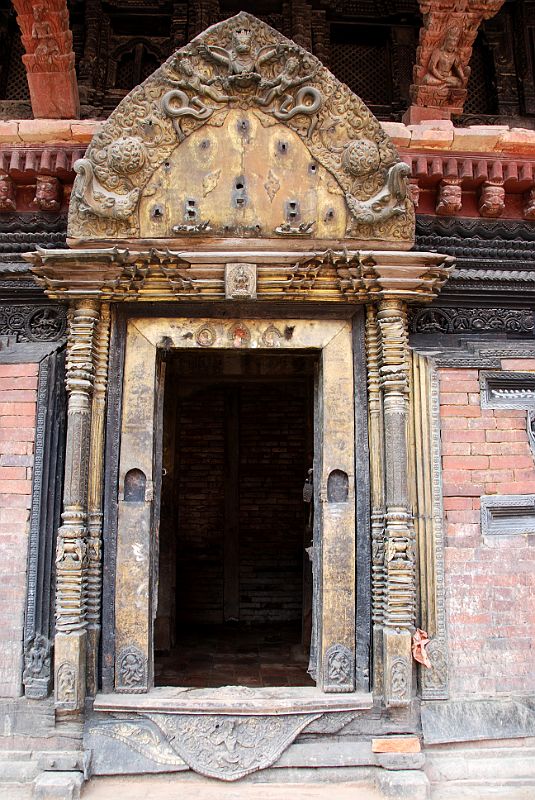 Kathmandu Patan Durbar Square Mul Chowk 11 Doorway Between the River Goddesses 